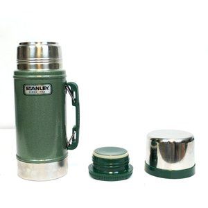 Stanley Aladdin Vacuum Bottle 24 oz Metallic Green Thermos Stainless Steel Cam